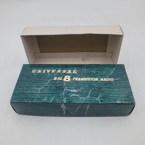 VTG Universal Big 8 Transistor‎ Radio Original BOX ONLY Teal Gold Hong Kong